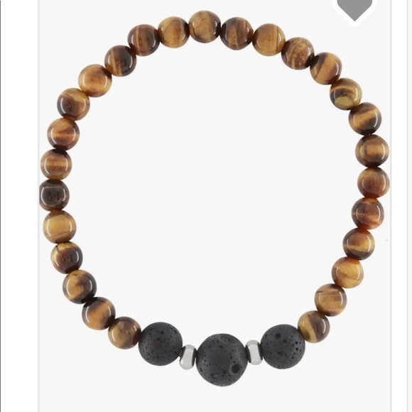 Men's Tiger's Eye Lava Aromatherapy Diffuser Bracele - Picture 2 of 2